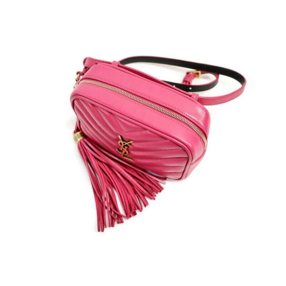 SAINT LAURENT - Lou Pink Leather Belt Bag Fanny Pack - Picture 4 of 11